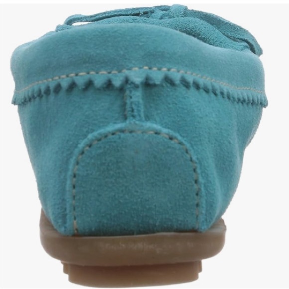 Minnetonka Beaded Moccasin Shoes Suede Turquoise Size 8 - Picture 5 of 13